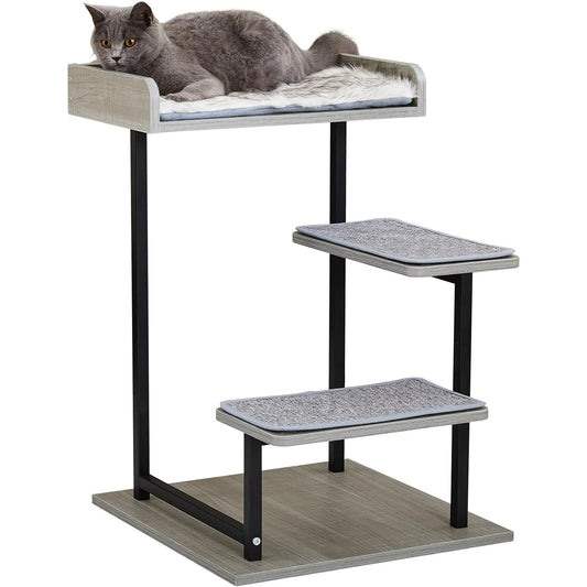 Indoor 27 inch Cat Tree Tower with 3 Climbing Steps and Anti-Skid Mats